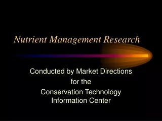Nutrient Management Research