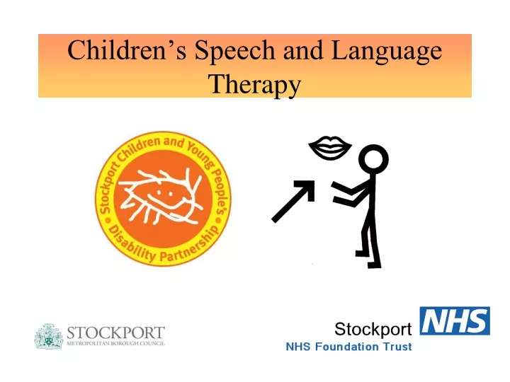 children s speech and language therapy