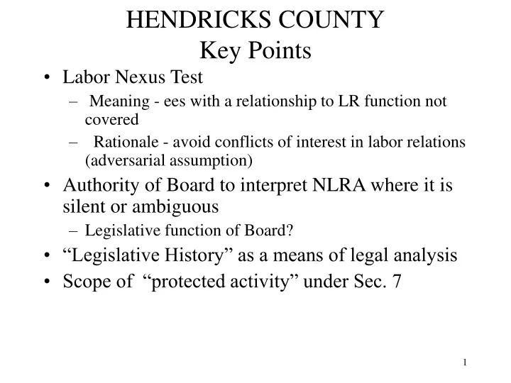 hendricks county key points