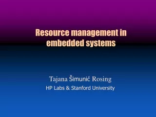 Resource management in embedded systems