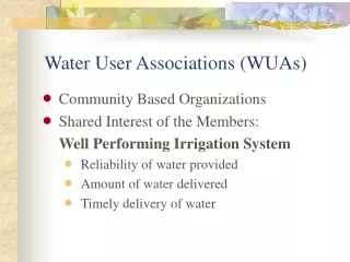 Water User Associations (WUAs)