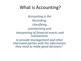 What is Accounting?