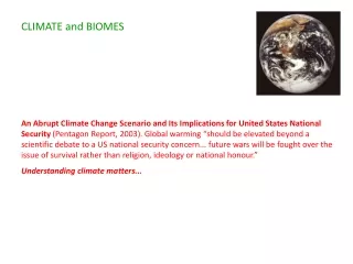 CLIMATE and BIOMES