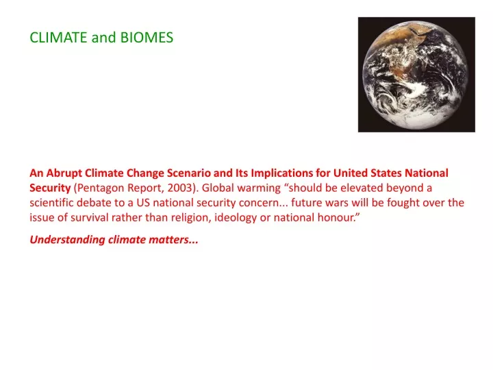climate and biomes an abrupt climate change