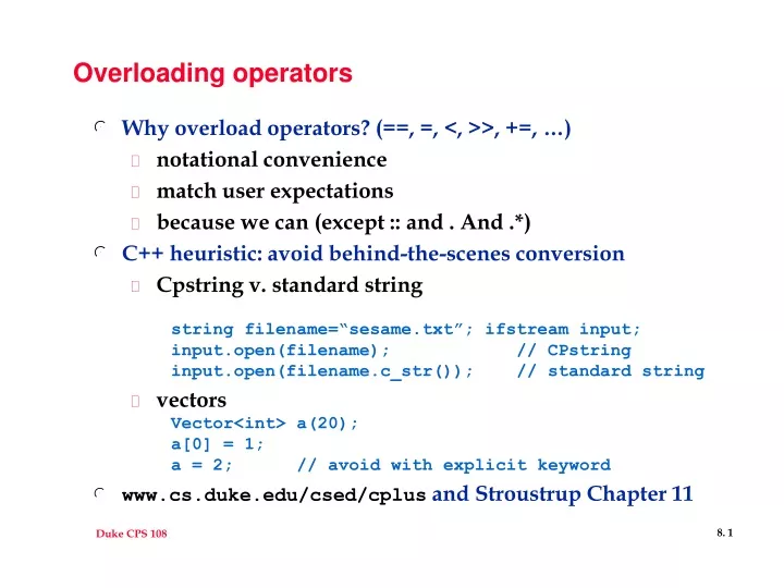 overloading operators