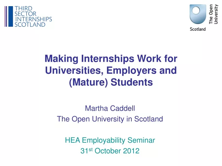 making internships work for universities employers and mature students