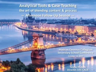 Analytical Tools &amp; Case Teaching