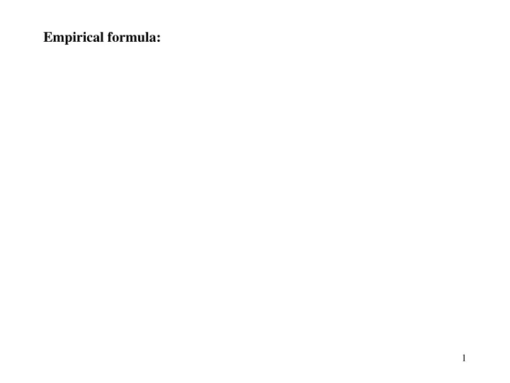 empirical formula