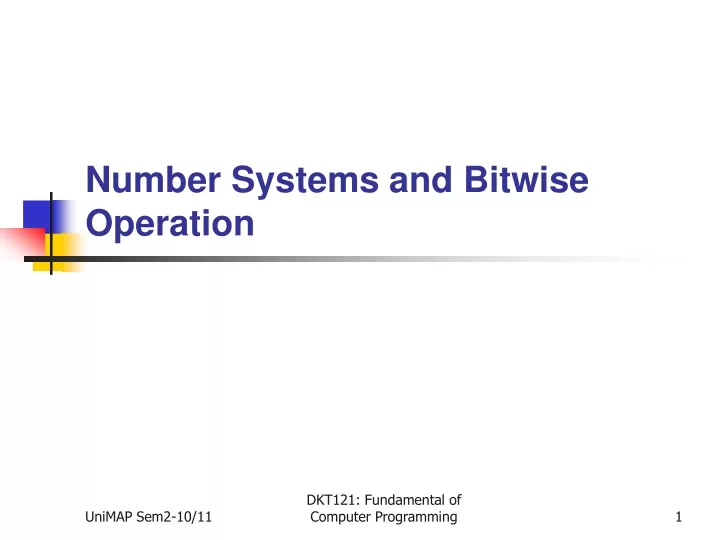 number systems and bitwise operation
