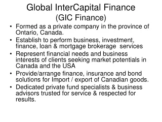 Global InterCapital Finance  (GIC Finance)