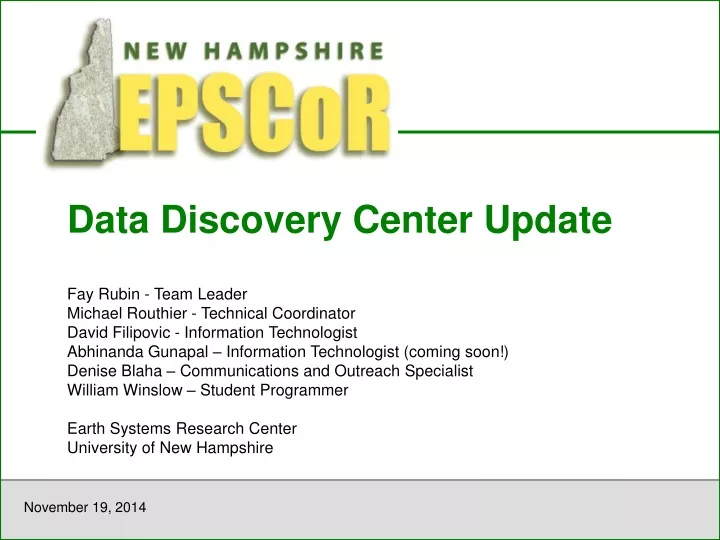 data discovery center update
