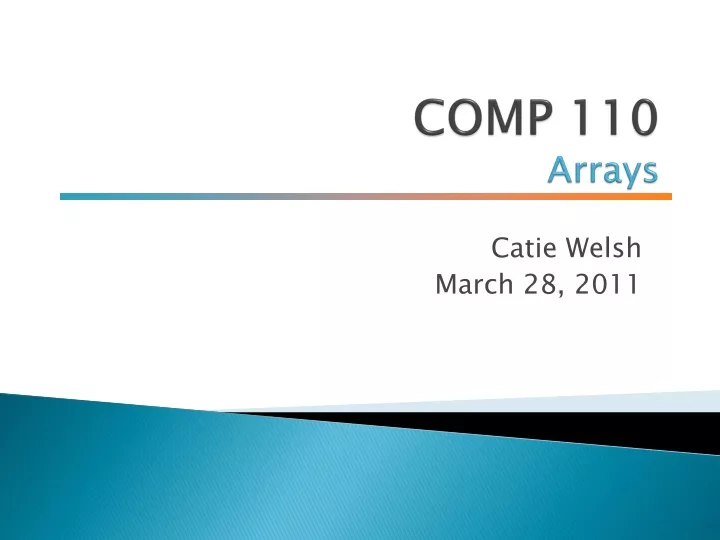 comp 110 arrays