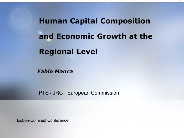 human capital composition and economic growth