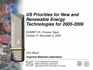 US Priorities for New and Renewable Energy Technologies for 2005-2006