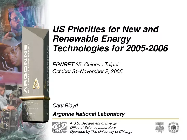 us priorities for new and renewable energy technologies for 2005 2006