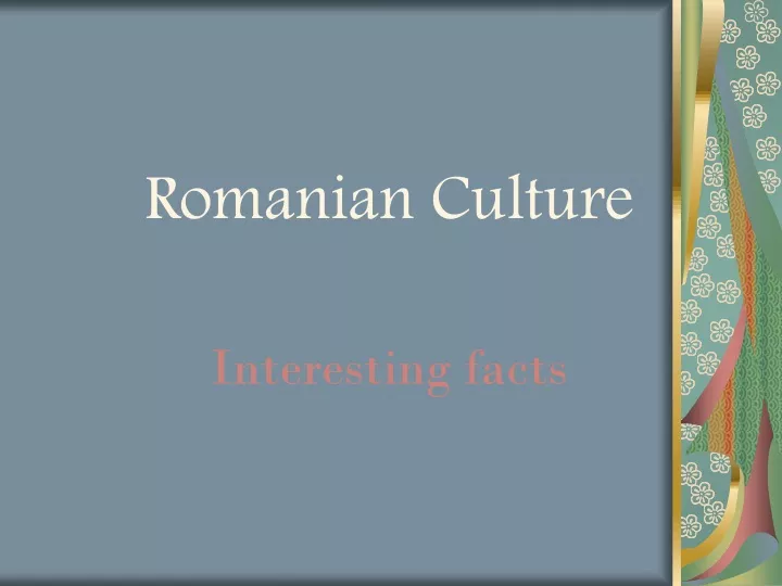 romanian culture