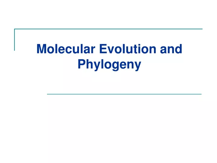 molecular evolution and phylogeny