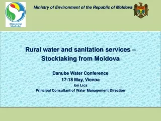 Rural water and  sanitation  services –  Stocktaking from  Moldova Danube Water Conference