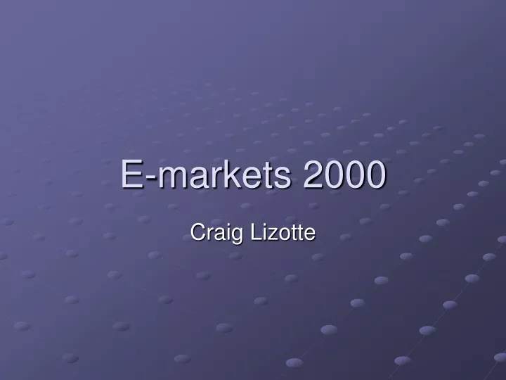e markets 2000