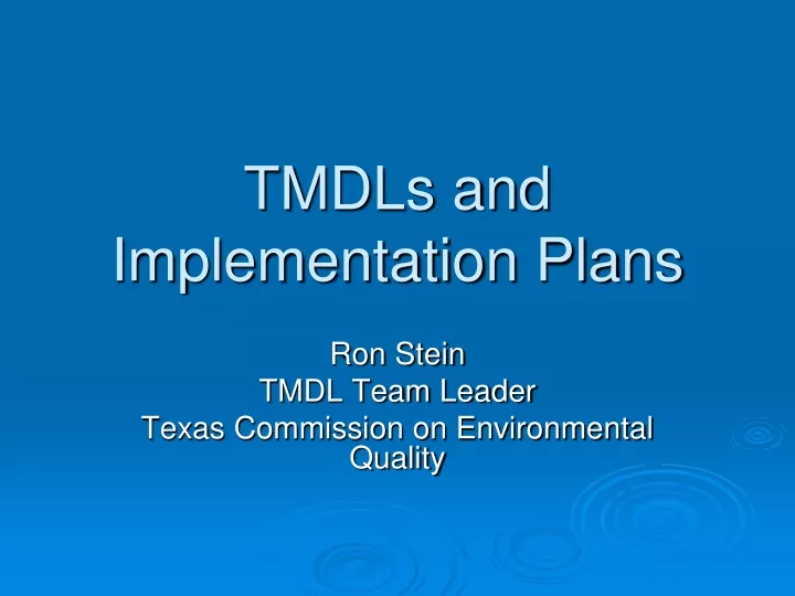 tmdls and implementation plans