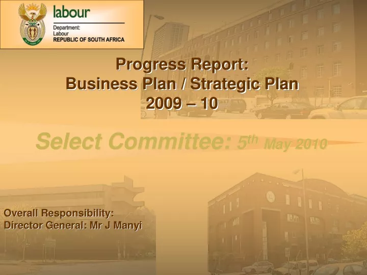 progress report business plan strategic plan 2009