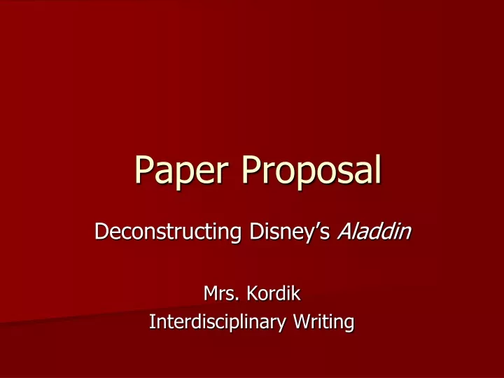 paper proposal