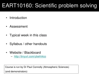 EART10160: Scientific problem solving