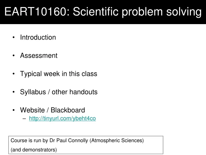 eart10160 scientific problem solving