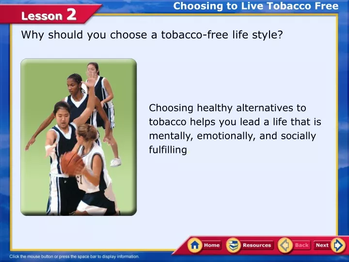 choosing to live tobacco free