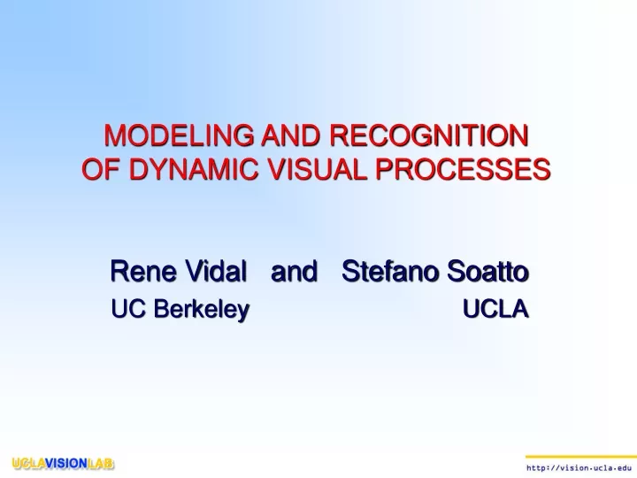 modeling and recognition of dynamic visual processes