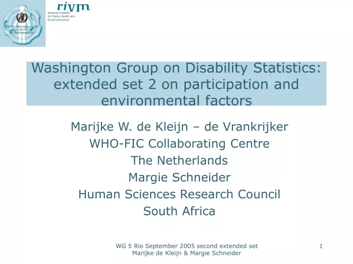 washington group on disability statistics extended set 2 on participation and environmental factors