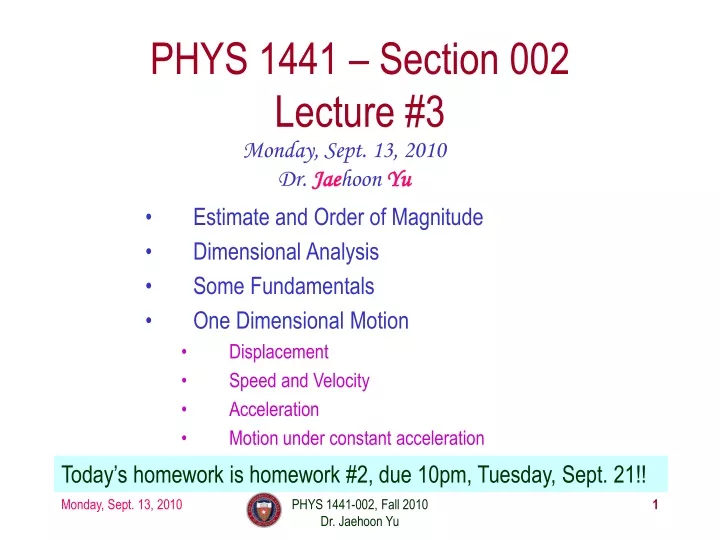 phys 1441 section 002 lecture 3