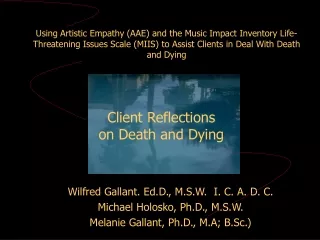 Wilfred Gallant. Ed.D., M.S.W.   I. C. A. D. C. Michael Holosko, Ph.D., M.S.W.