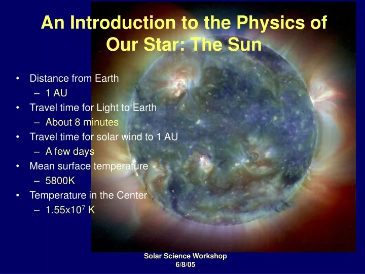 an introduction to the physics of our star the sun
