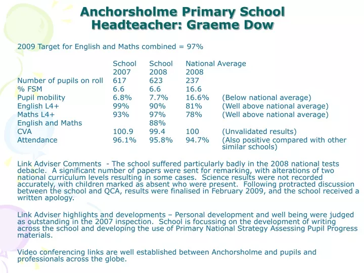 anchorsholme primary school headteacher graeme dow