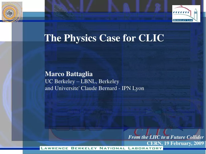 the physics case for clic