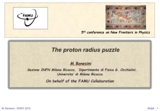 The proton radius puzzle M.Bonesini
