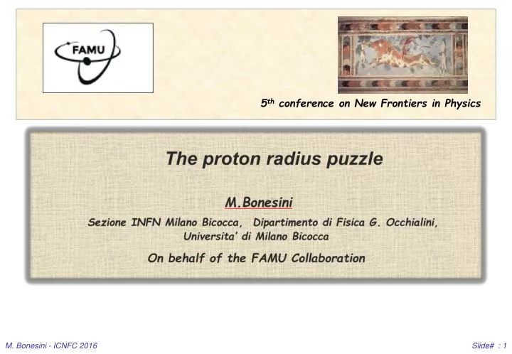 5 th conference on new frontiers in physics