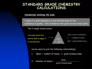 STANDARD GRADE CHEMISTRY CALCULATIONS