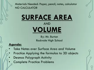 Surface Area  and  Volume