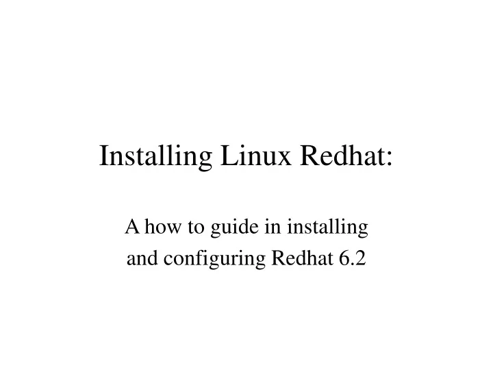 installing linux redhat