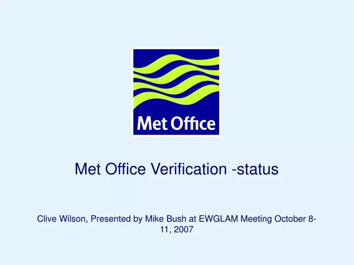 met office verification status