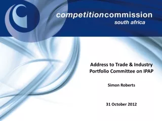 Address to Trade &amp; Industry Portfolio Committee on IPAP