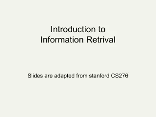 Introduction to  Information Retrival