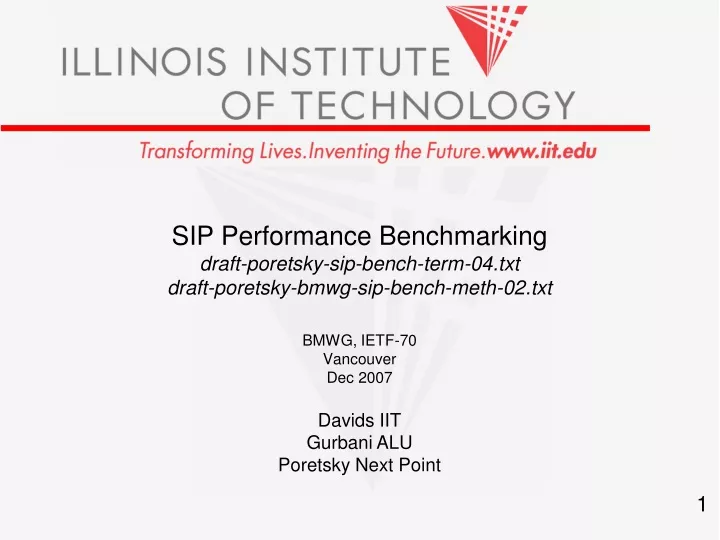 sip performance benchmarking draft poretsky