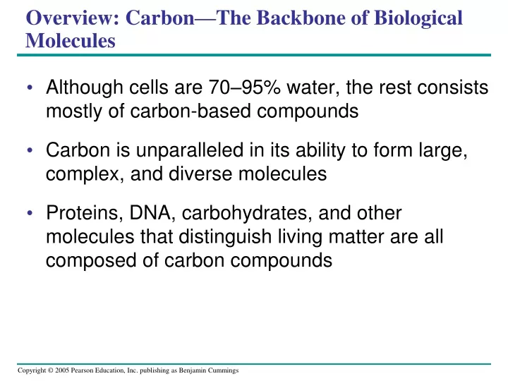 overview carbon the backbone of biological molecules