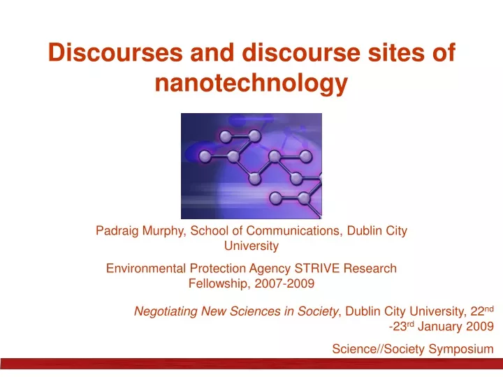 discourses and discourse sites of nanotechnology