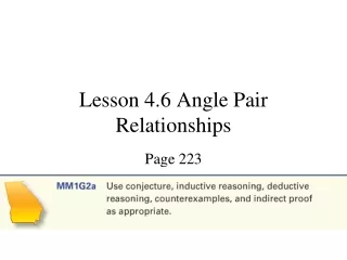 Lesson 4.6 Angle Pair Relationships