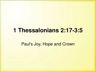 1 Thessalonians 2:17-3:5