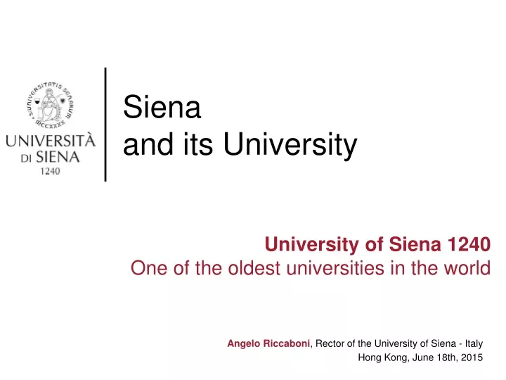 siena and its university